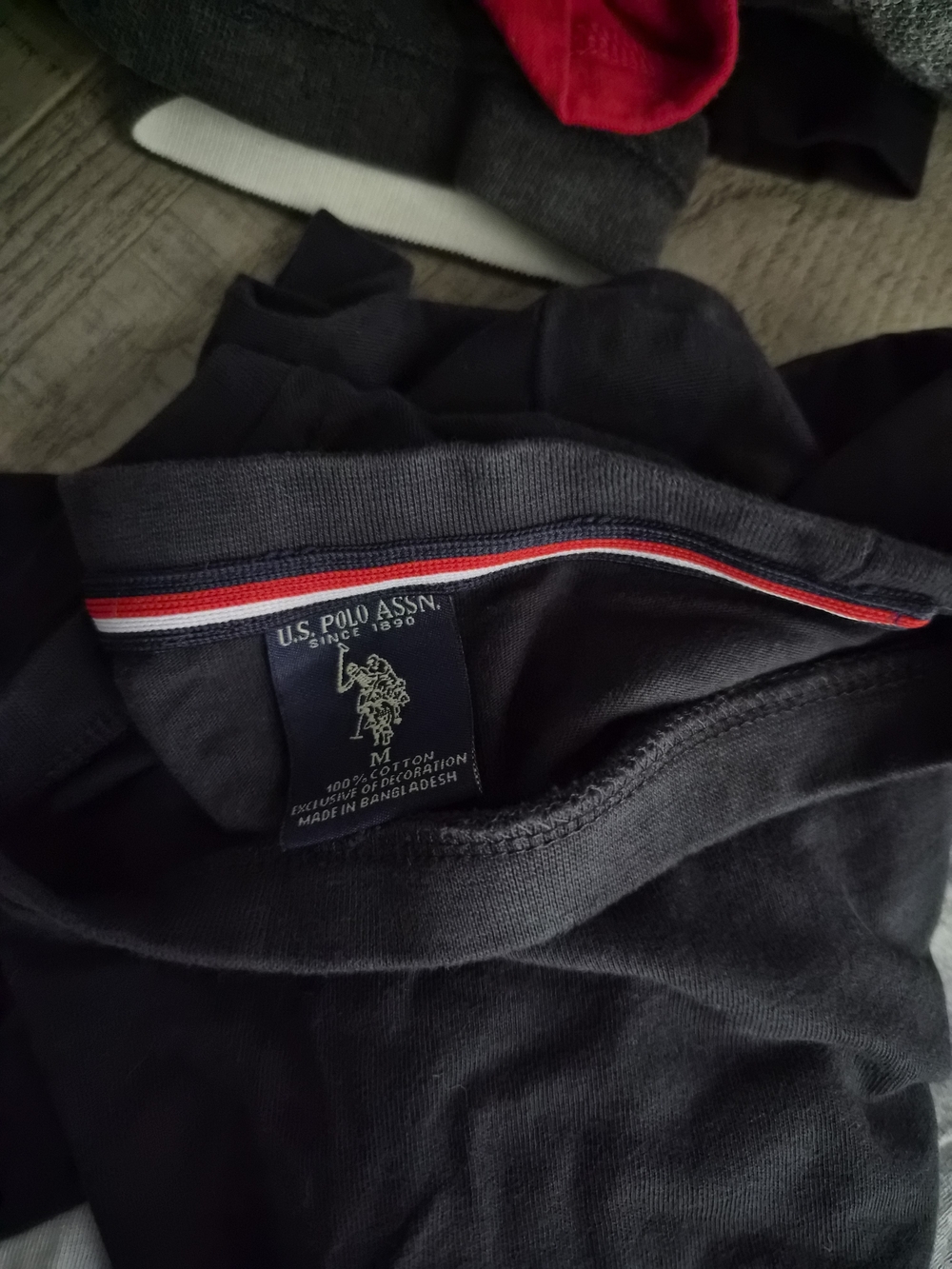U.S. Polo Assn. Colorblock Graphic Top - Black/White/Grey - Size M